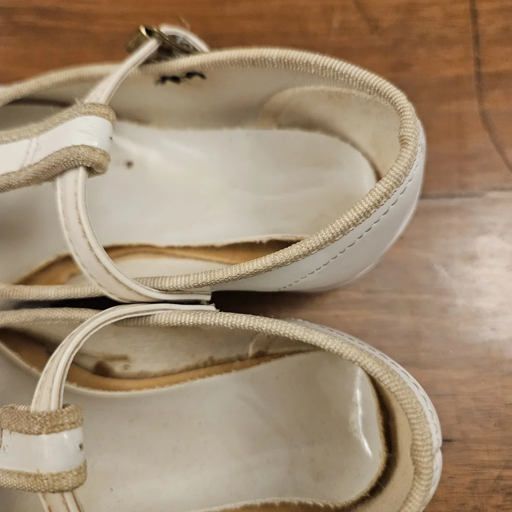 Vintage Sears Infant Shoes White Dress Shoes Mary Janes Size 4‎ (9-12 Months)